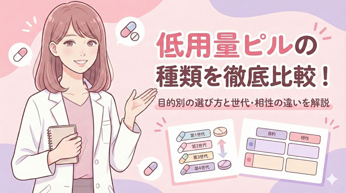 低用量ピルの種類を徹底比較！目的別の選び方と世代・相性の違いを解説