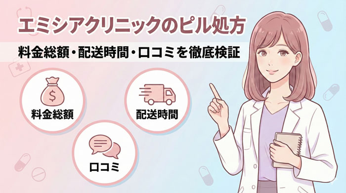 エミシアクリニックのピル処方｜料金総額・配送時間・口コミを徹底検証
