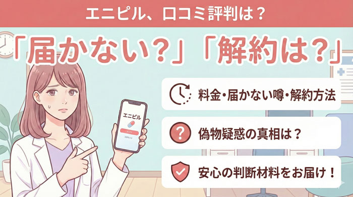 エニピルの口コミ評判を徹底検証｜料金・届かない噂・解約方法まで全解説